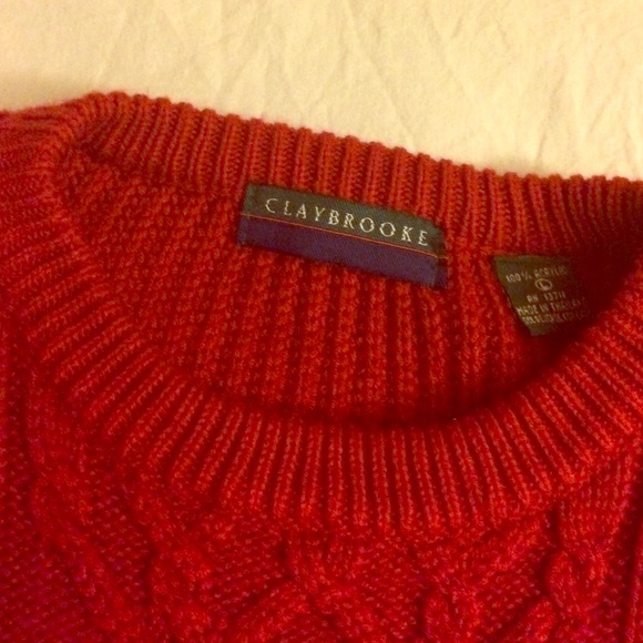 Large Red Cable Knit Sweater