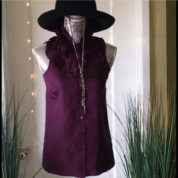 Jcrew Plum Silk Blouse
