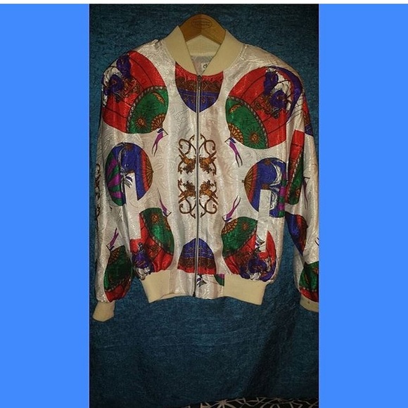 Silk vintage bomber jacket