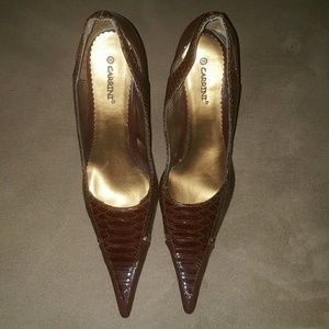 Gently Used Alligator Like Brown Pumps