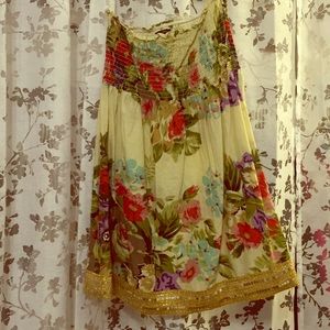Floral print tub top dress/long shirt