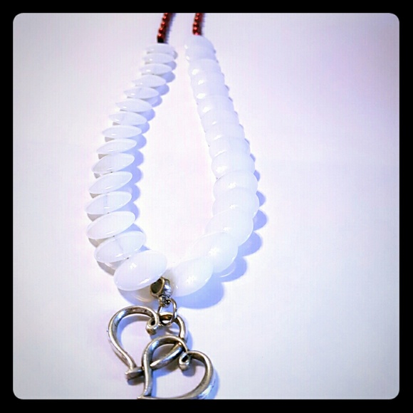 Valentine's Day double heart necklace black/red