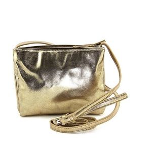 NEW WITH TAGS SHIRALEAH GOLD TRIPLE ZIP CROSSBODY