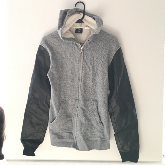 BDG hoodie with faux leather sleeves