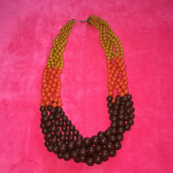 Necklace...gold, orange and chocolate beads