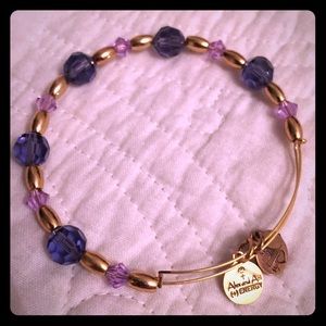 ALEX & ANI Purple beaded bangle bracelet