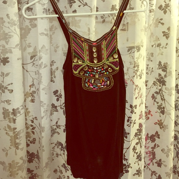 Rhinestone embroidered tank - Picture 1 of 1