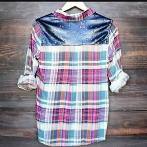 Plaid with sequin back