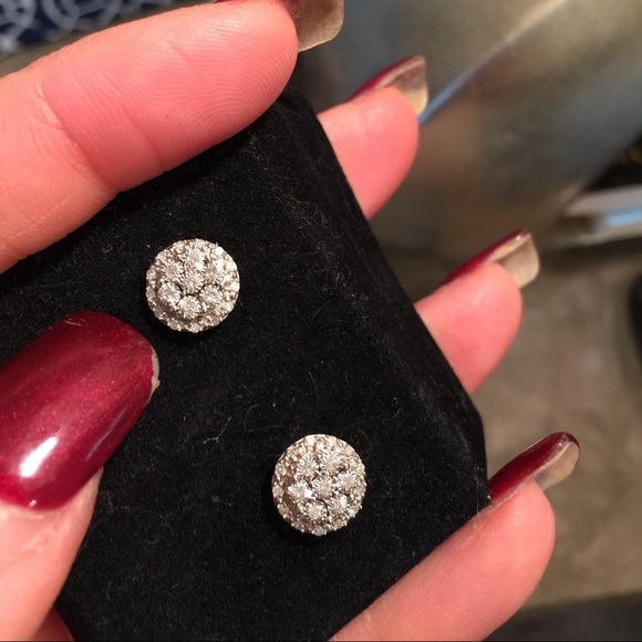 White diamond earrings