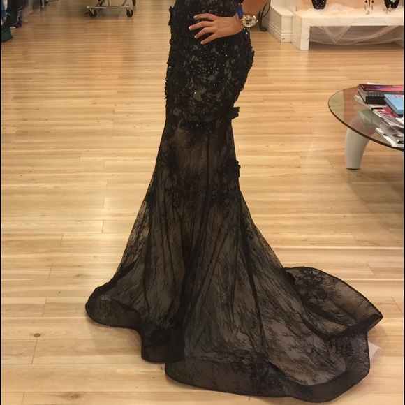 FINAL SALE Janique black mermaid formal prom dress - Picture 2 of 4