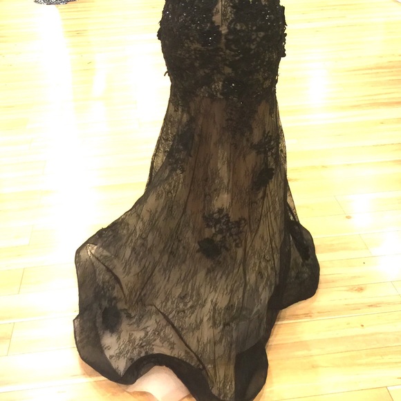 FINAL SALE Janique black mermaid formal prom dress - Picture 3 of 4