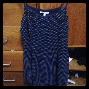 Polka-dot blue slip dress