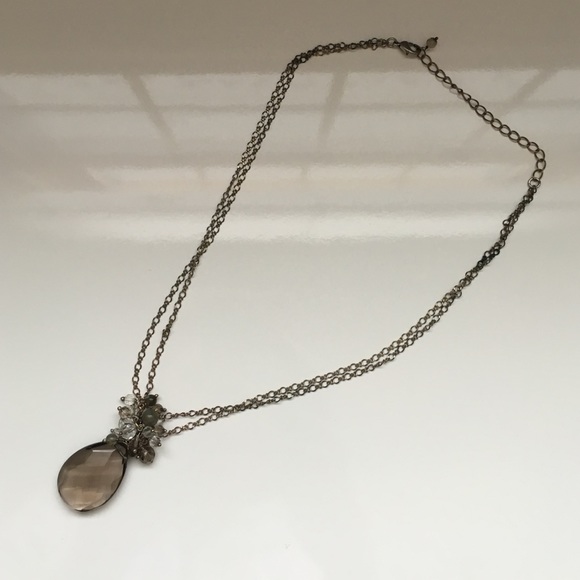 Loft jeweled necklace with antiqued chain