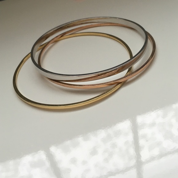 Tri colored bangle bracelets - Picture 3 of 3