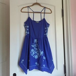 Indigo summer dress with floral design