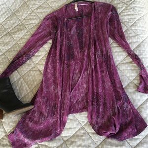 Purple boho gypsy long cardigan-size small