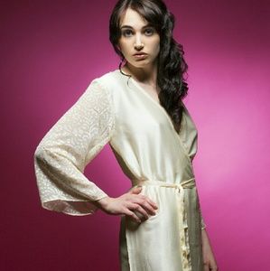 Ivory knee length robe