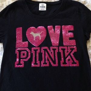 Black sparkly PINK Tshirt!