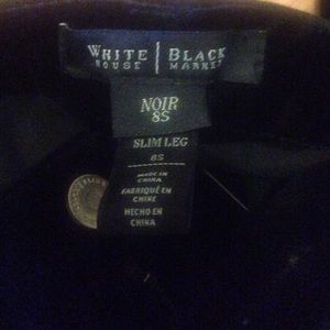 Black velvet pants.  Straight leg.