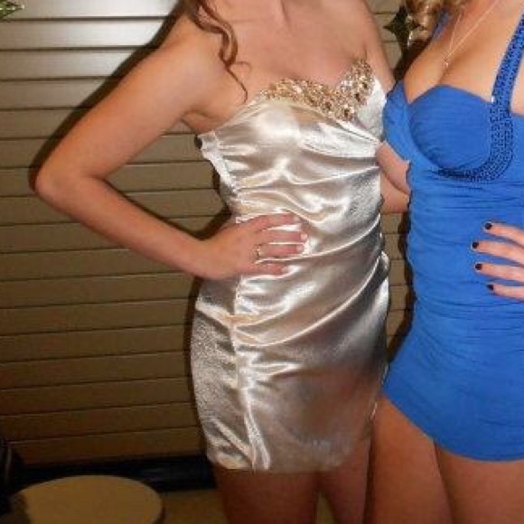 Champagne strapless dress