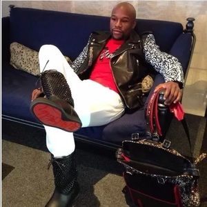 Christian Louboutin Surlapony black spiked boots