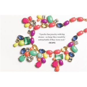Color mix jeweled statement necklace