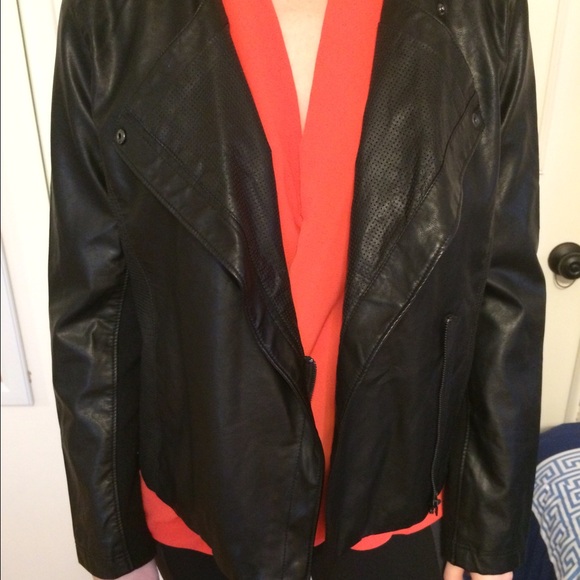 Faux-leather jacket