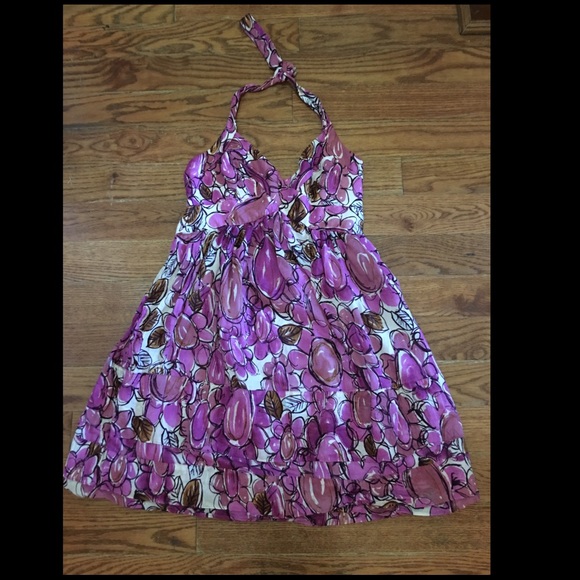Cynthia Steffe Purple Halter Floral Dress