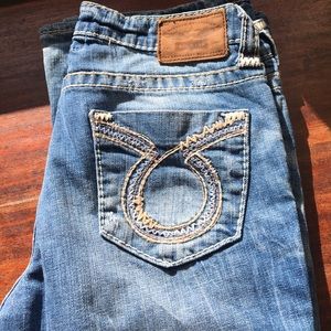 Buckle boot cut jeans