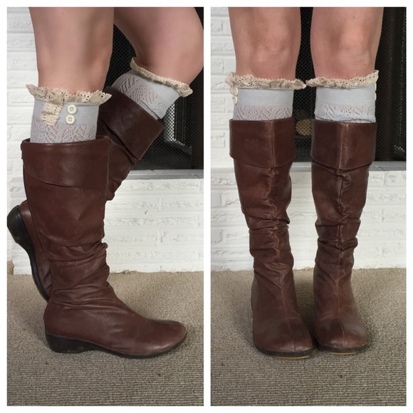 Gray lace boot socks - Picture 3 of 4