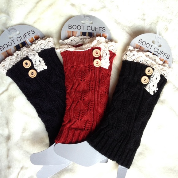 NWT Red Cable Lace Boot Cuffs - Picture 2 of 3