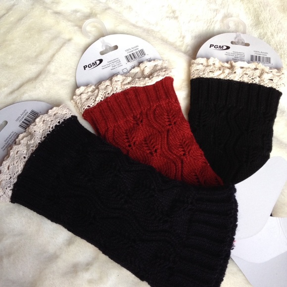 NWT Red Cable Lace Boot Cuffs - Picture 3 of 3