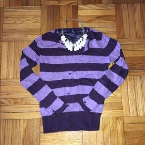 Gap Purple Stripe Button Front Cardigan! Like New!