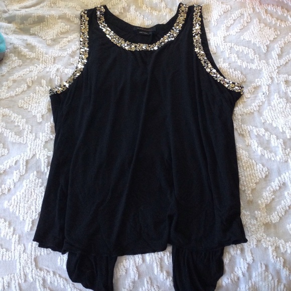 BCBG Black open back tank top!
