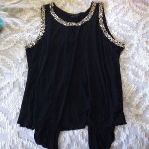 BCBG Black open back tank top!
