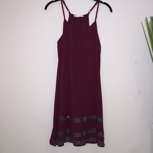 Small Maroon Beaded Bottom Dress - Picture 1 of 4