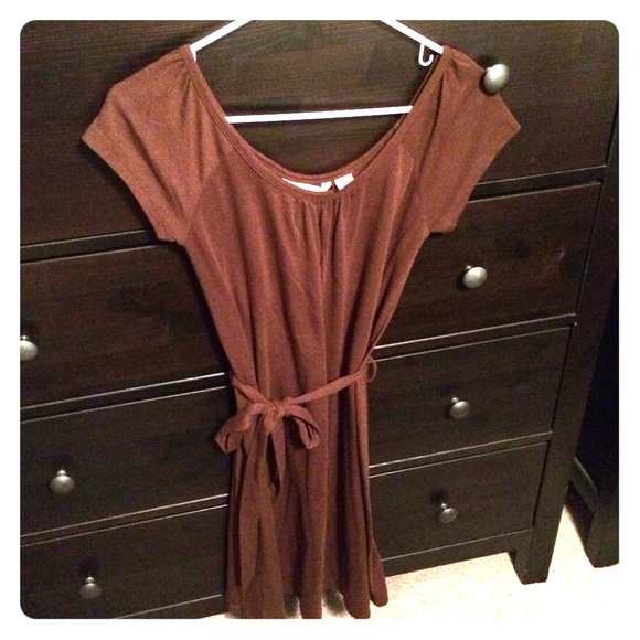 Chocolate brown cotton t-shirt dress