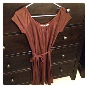 Chocolate brown cotton t-shirt dress