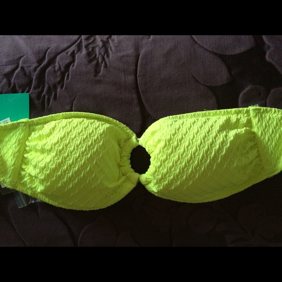 H&M bikini top new with tags Strapless neon yellow