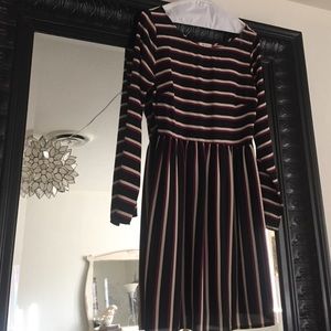 Everly striped 3/4 length dress