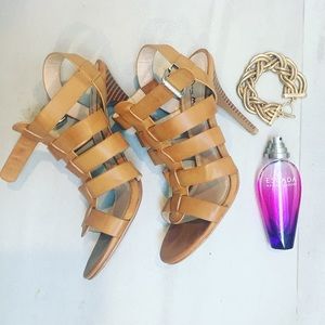 Tan/Light Brown Heeled Strappy Sandals