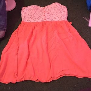 Peach and white lace XL dress