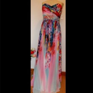 Long Maxi dress, strapless