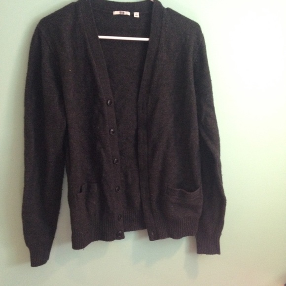 dark grey/ black wool cardigan