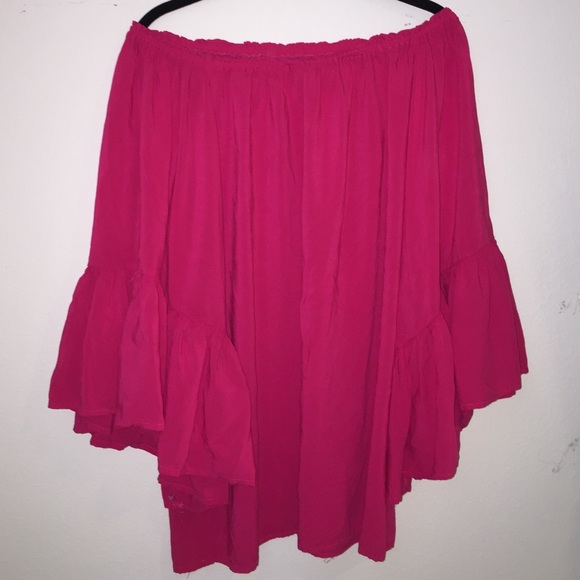 Pink Off the Shoulders Coverup Dress - Picture 1 of 3