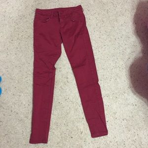 American Eagle Red skinny jeans