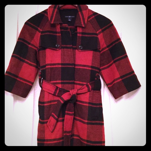 Gap Plaid 3/4 sleeve Coat