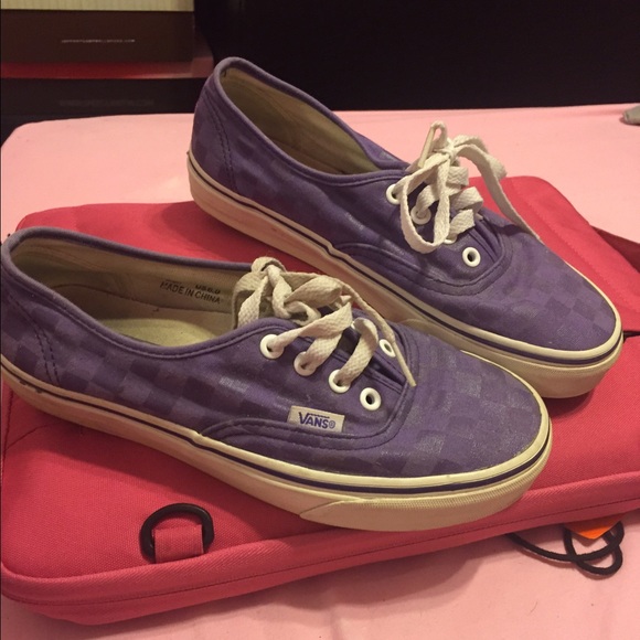 Purple Checkerboard Vans Low top Sneaker