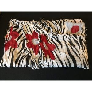zebra flower scarf
