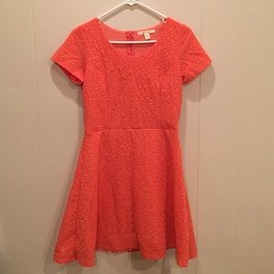 Coral knit skater dress